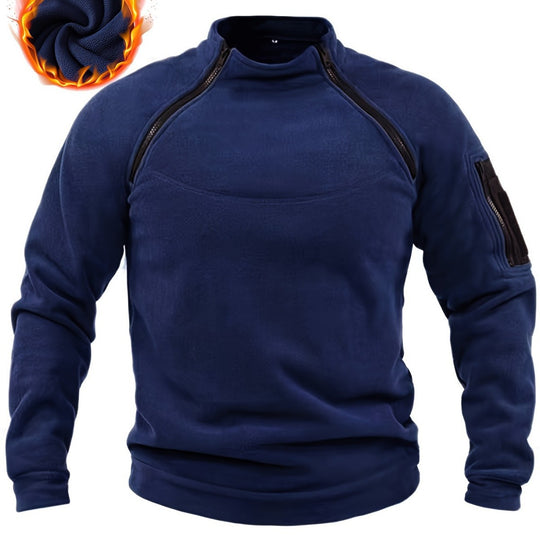 Herren Thermo-Fleecepullover mit Schulter-Reißverschlüssen & Ärmeltasche Nord Taschen