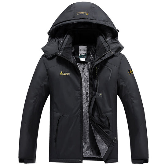 Herren Wasserdichte gefütterte Outdoor-Skijacke mit abnehmbarer Kapuze und Thermofutter Nord Taschen