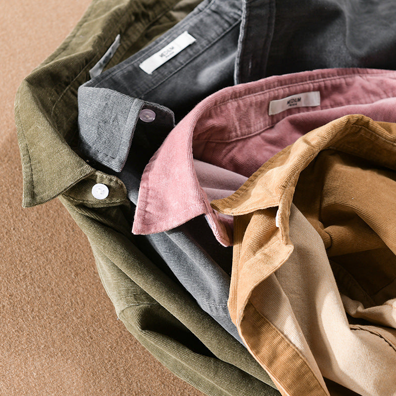 Herren Cord-Overshirt mit Brusttasche, Relaxed-Fit und durchgehender Knopfleiste Nord Taschen