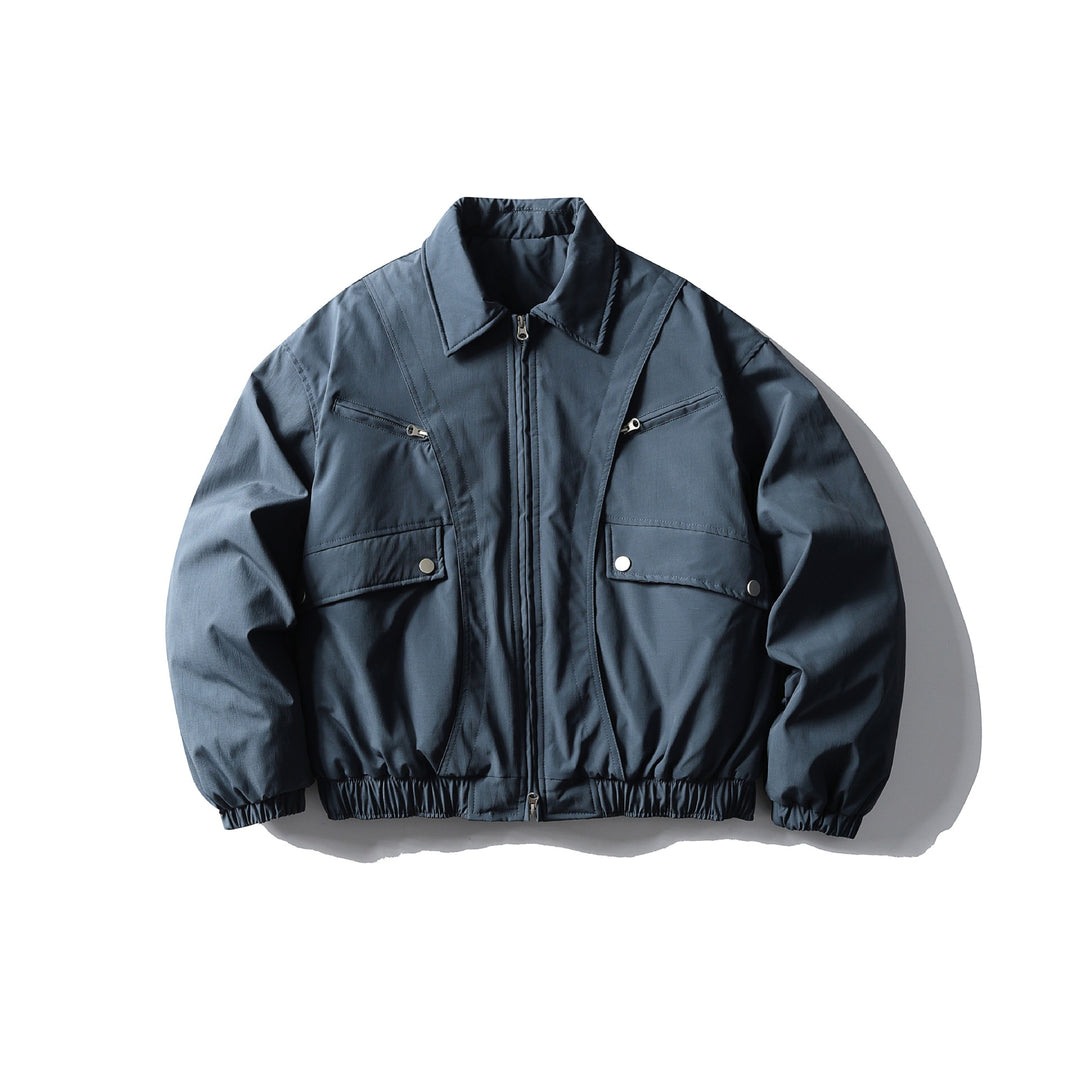 Herren Boxy-wattierter Field-Blouson mit Reißverschluss‑Brusttaschen und elastischem Saum Nord Taschen
