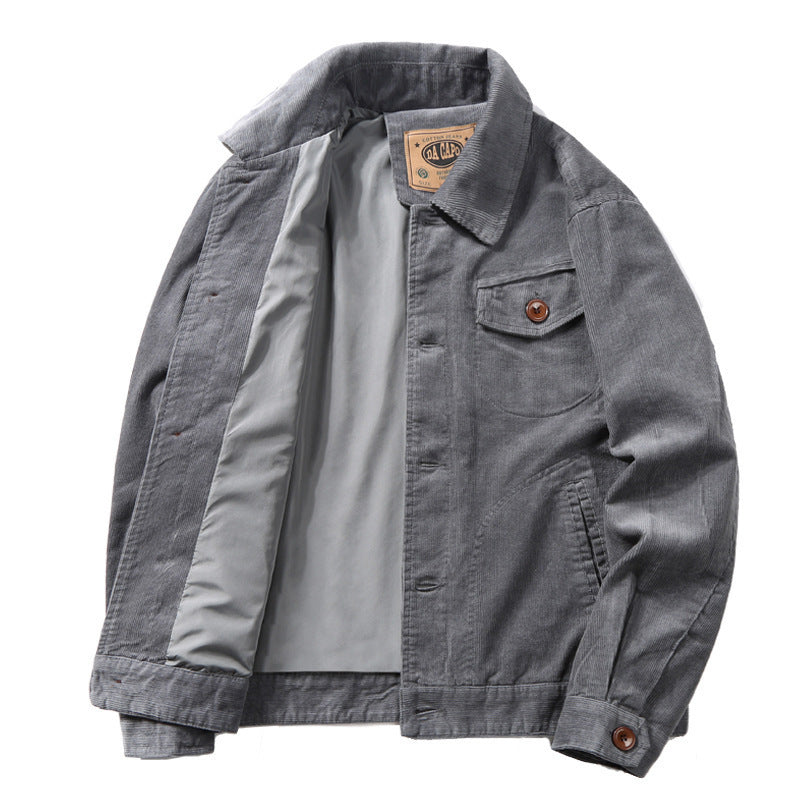 Herren Baumwoll-Cordjacke im Worker-Blouson mit leichtem Innenfutter Nord Taschen