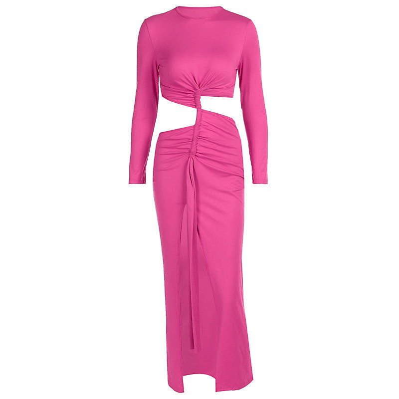 Damen elegantes Wickelkleid mit raffinierten Drapierungen und Cut-Out-Details Nord Taschen