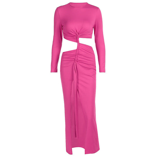 Damen elegantes Wickelkleid mit raffinierten Drapierungen und Cut-Out-Details Nord Taschen