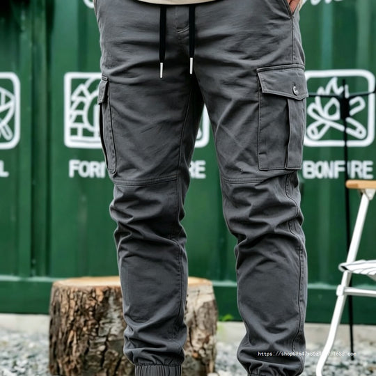 Herren Tapered Cargo-Jogginghose mit Tunnelzug, elastischen Bündchen & Mehrfachtaschen Nord Taschen