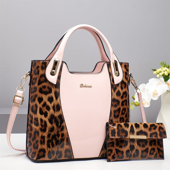 Damen trendige Handtasche mit elegantem Leopardenmuster und abnehmbarer Clutch Nord Taschen
