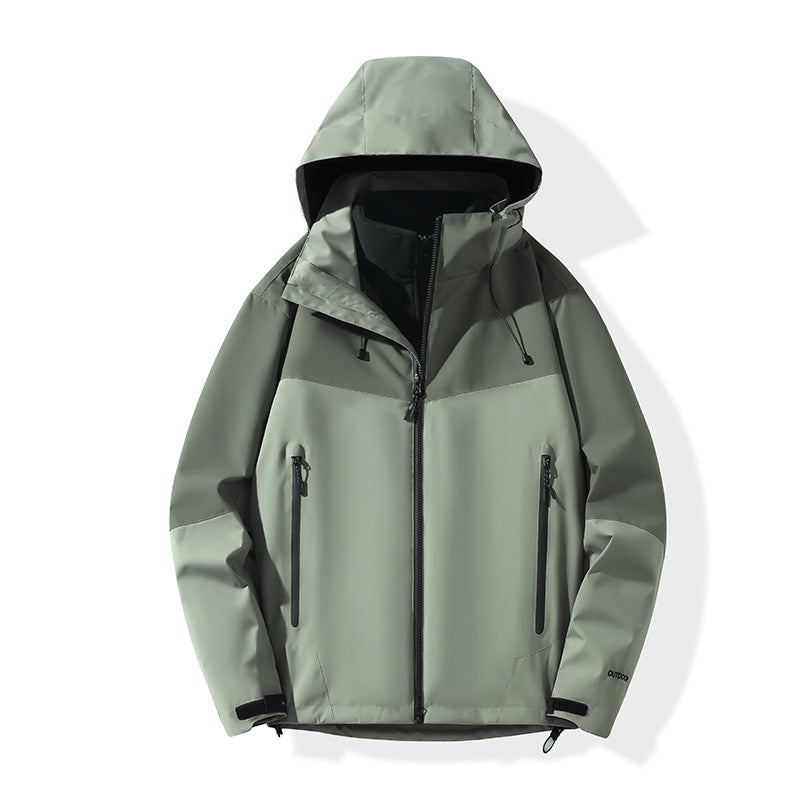 Herren Softshell-Hybridjacke mit Kapuze, getapten Reißverschlüssen und verstellbarem Saum Nord Taschen