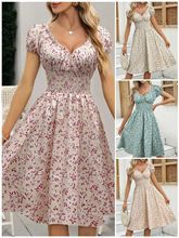 Damen Sommerliches Maxikleid mit Rüschendetails und elastischem Taillenbereich