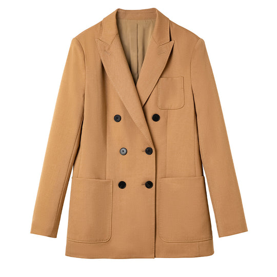 Damen Doppelreihiges Blazer‑Hosen‑Set aus Wollmischung mit legerem Oversize‑Blazer und hochtaillierter Bundfaltenhose Nord Taschen