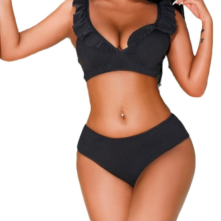 Damen Strand-Bikini mit verspielten Rüschen