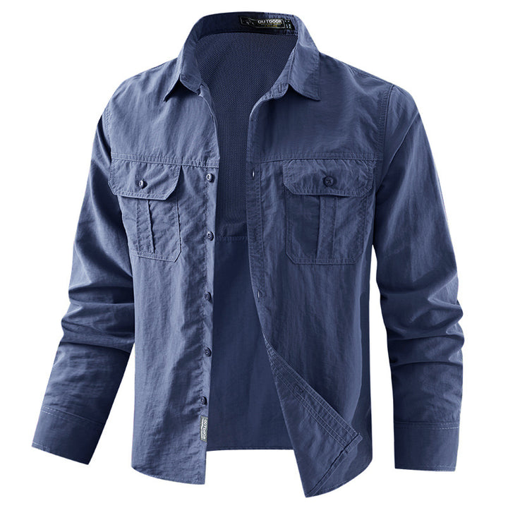 Herren  leichtes UV-Schutz Outdoor-Hemdjacke mit atmungsaktivem Mesh-Futter, Klappentaschen und schnell trocknender Webstruktur Nord Taschen