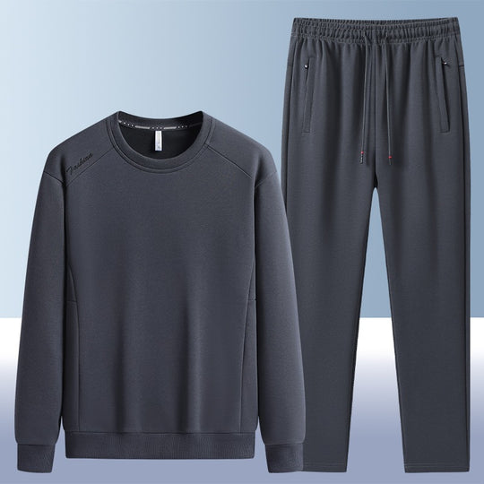 Herren Komfortables Mikrofleece-Trainingsset mit Rundhals‑Sweatshirt & tapered Jogginghose Nord Taschen