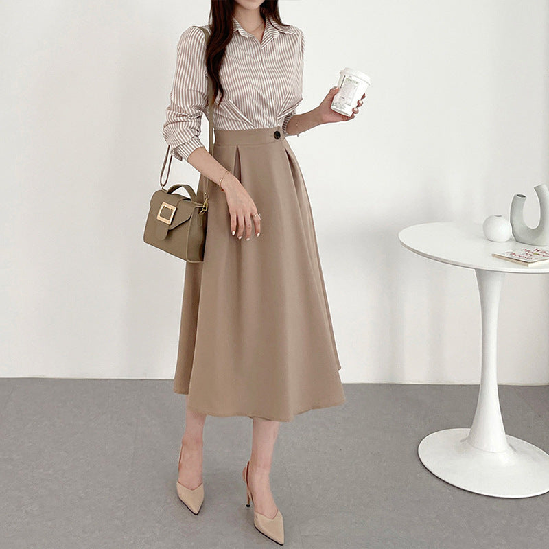 Damen Hochtaillierter A‑Linien‑Midirock mit ausgestelltem Volumen und Bunddetail Nord Taschen