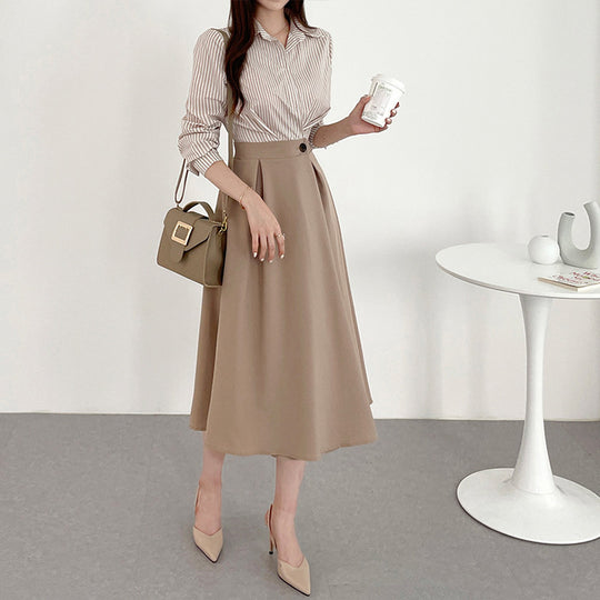 Damen Hochtaillierter A‑Linien‑Midirock mit ausgestelltem Volumen und Bunddetail Nord Taschen