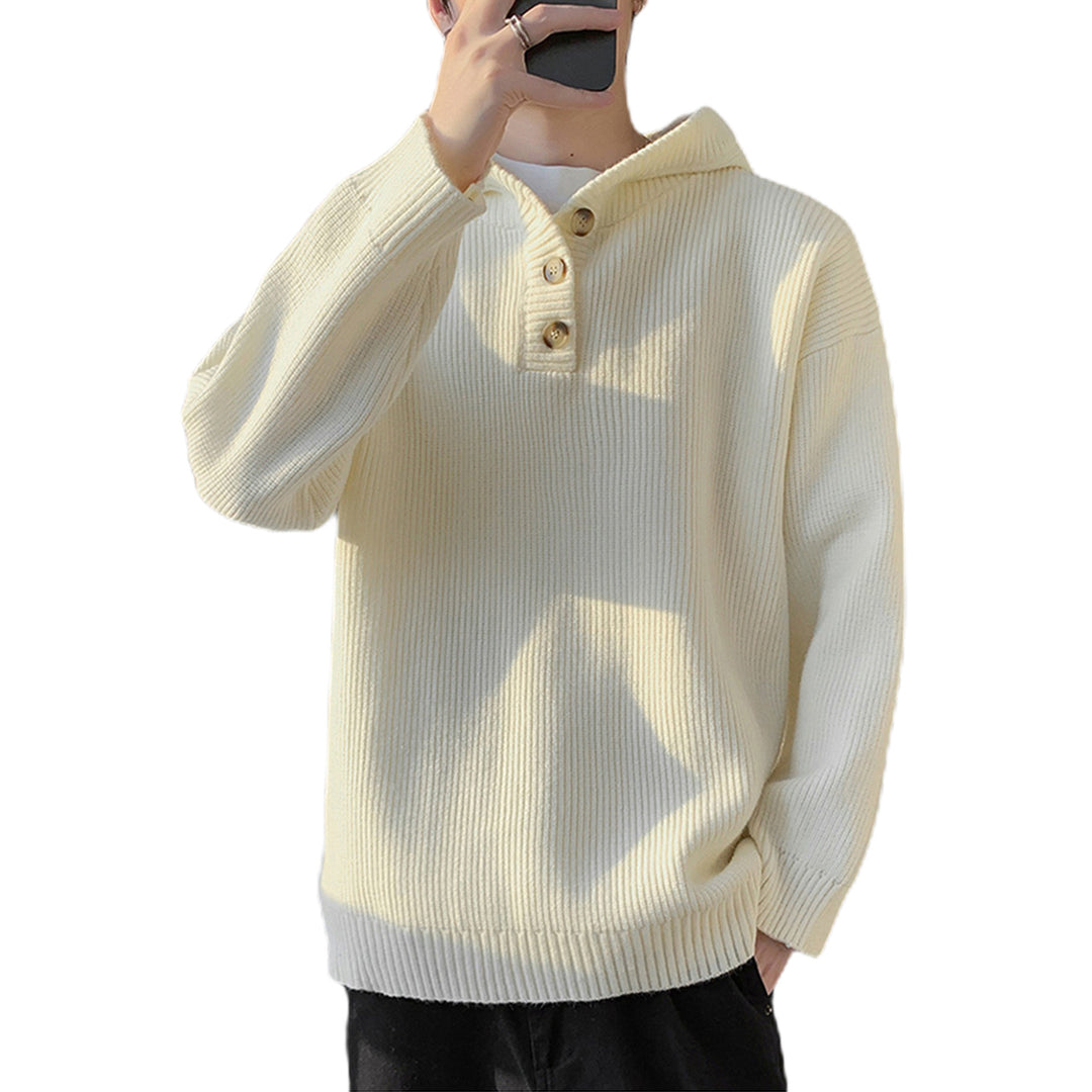 Herren Gemütlicher Hoodie mit Knopfdetails und Rippenstruktur Nord Taschen