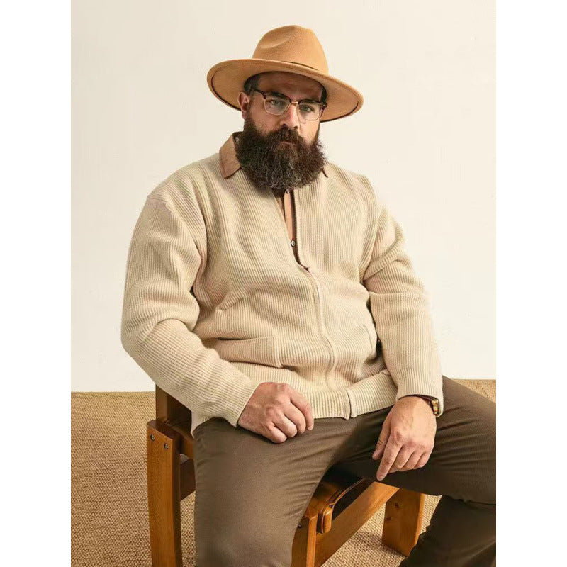 Unisex Oversized Boxy-Strickjacke mit verdecktem Reißverschluss und breiter Rippenstruktur Nord Taschen