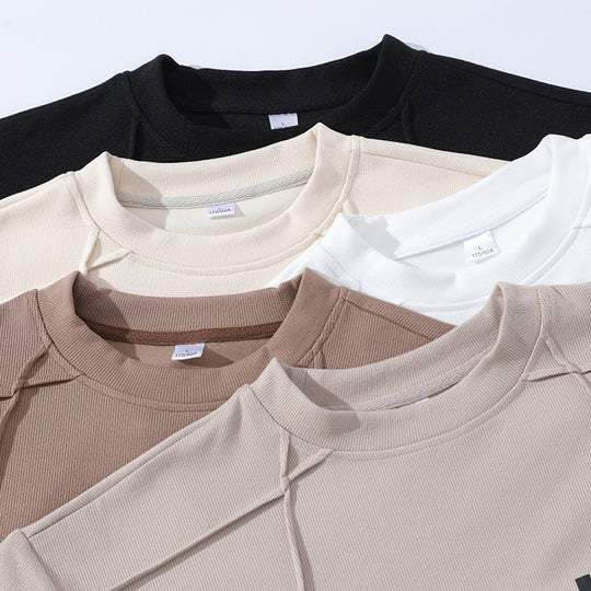 Herren Oversize-Langarmshirt aus strukturierter Baumwollmischung mit Brusttaschen-Detail Nord Taschen