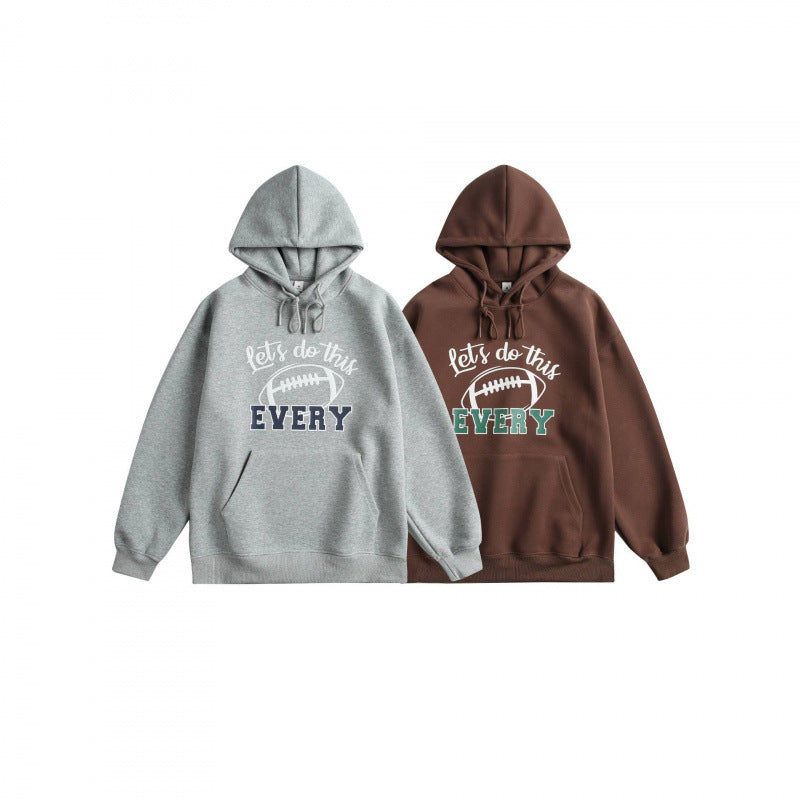 Unisex Oversize-Kapuzenpullover mit College-Print und Kängurutasche Nord Taschen