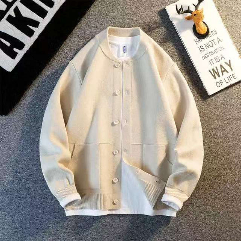 Unisex Feinstrick-Cardigan mit Rundhals, aufgesetzten Taschen und Rippbündchen Nord Taschen