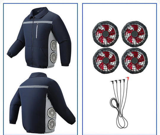 Unisex nan kühlende Ventilationsjacke mit integrierten seitlichen Lüftern und atmungsaktivem Funktionsmaterial Nord Taschen
