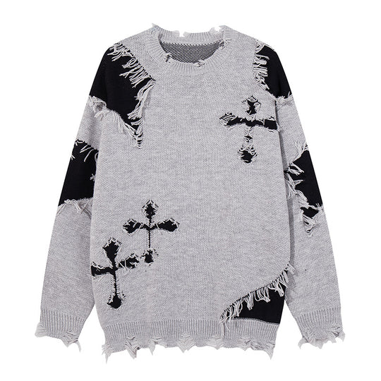 Damen Modischer Grobstrickpullover mit einzigartigem Zopfmuster Nord Taschen