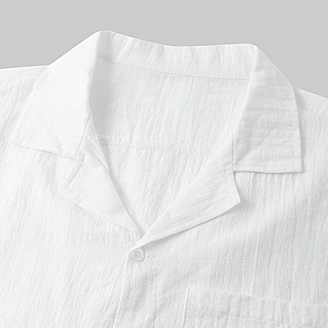 Damen Kurzarm-Pyjama-Set aus leichtem Baumwollmaterial mit praktischer Knopfleiste und elastischem Bund