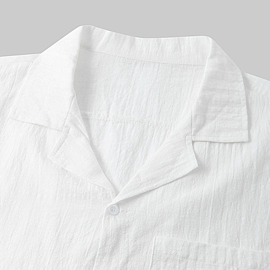 Damen Kurzarm-Pyjama-Set aus leichtem Baumwollmaterial mit praktischer Knopfleiste und elastischem Bund