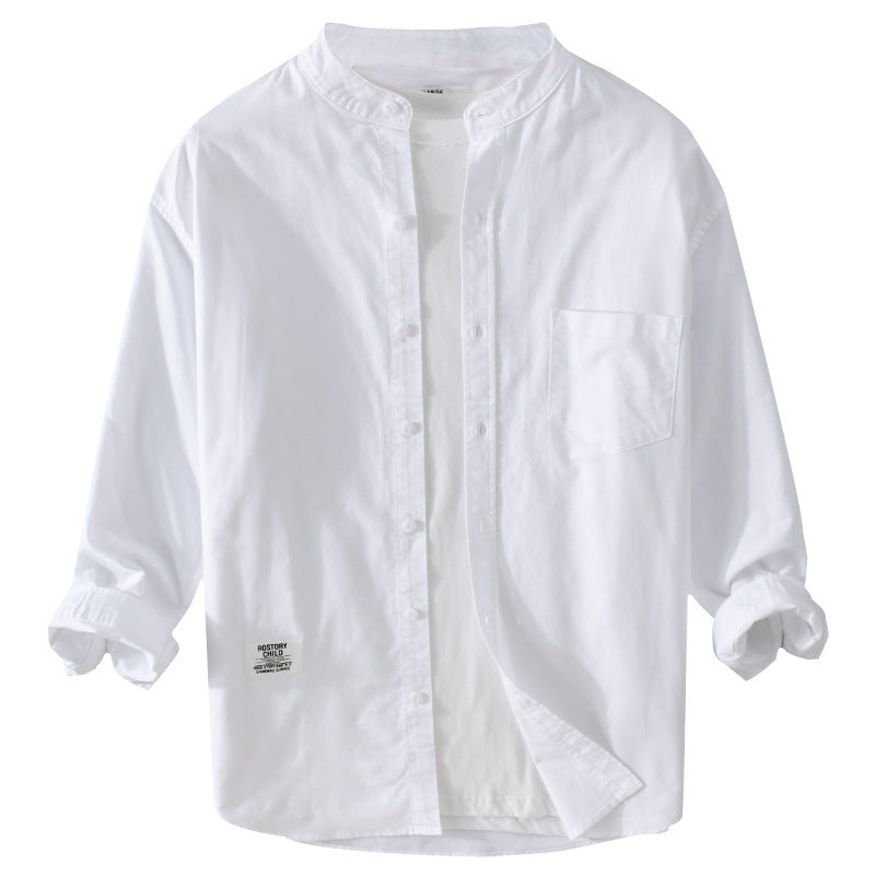 Herren Stehkragen-Overshirt aus Baumwollmix mit Brusttasche und entspannter Passform Nord Taschen