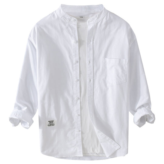 Herren Stehkragen-Overshirt aus Baumwollmix mit Brusttasche und entspannter Passform Nord Taschen