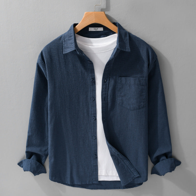 Herren Soft‑Touch Baumwollmix Overshirt im Layering‑Look mit Brusttasche Nord Taschen