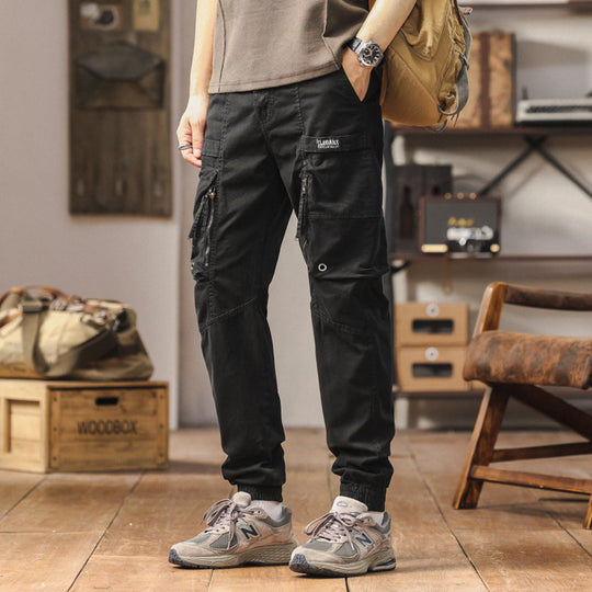 Herren Strapazierfähige Canvas-Cargohose im taktischen Look mit Kniepaneelen, Mehrfachtaschen und elastischem Knöchelabschluss Nord Taschen