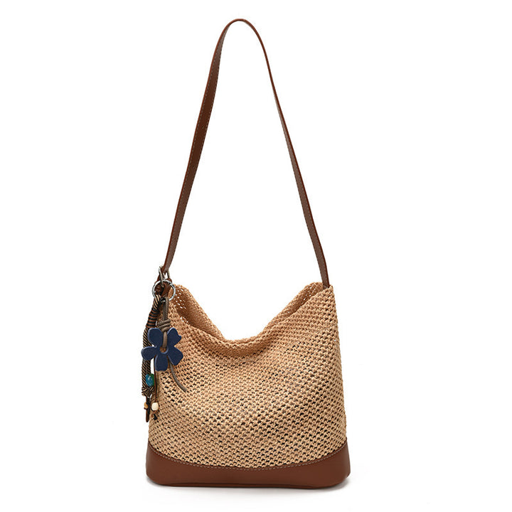 Damen Hobo-Tasche aus handgewebtem Naturmaterial mit großzügigem Stauraum Nord Taschen