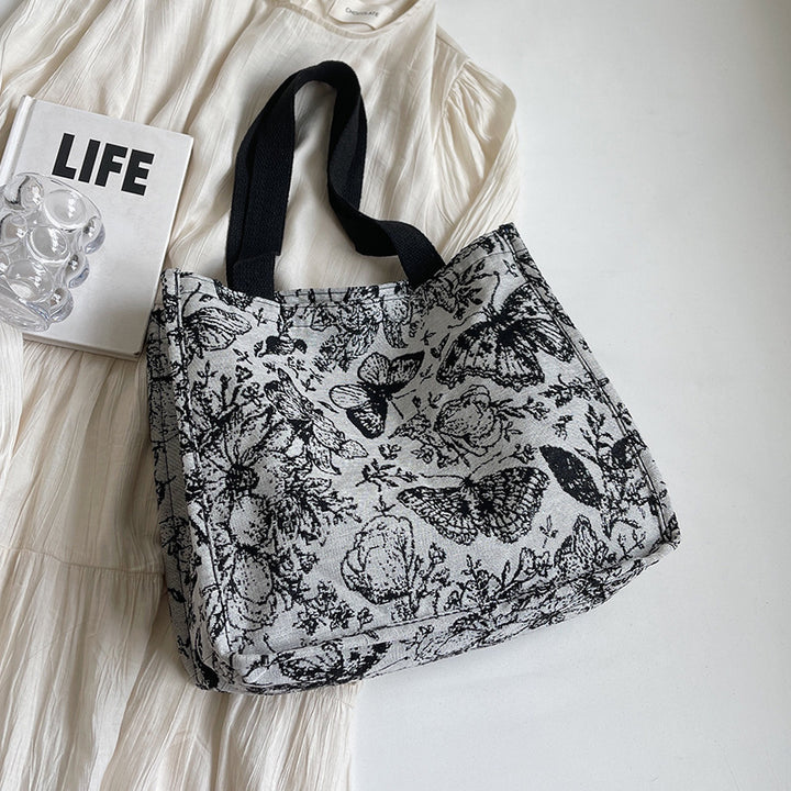 Damen Baumwoll-Canvas-Shopper mit floralen Mustern Nord Taschen