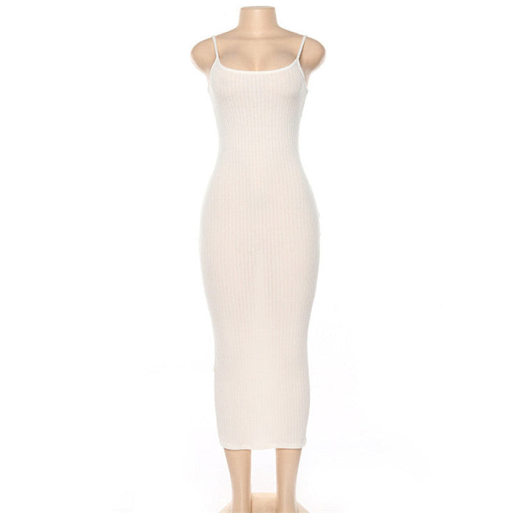 Damen Figurbetontes Maxikleid mit Spaghettiträgern und feinem Stretch