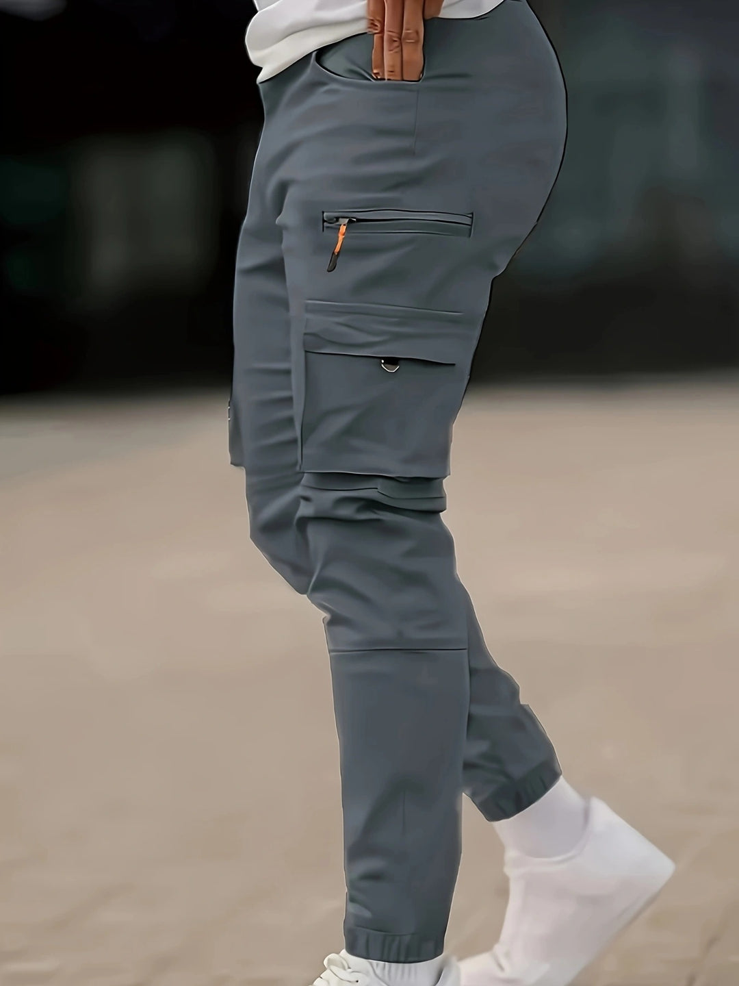 Herren Tapered Cargo-Jogginghose mit Reißverschluss- und Klappentaschen Nord Taschen