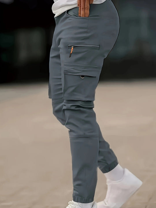 Herren Tapered Cargo-Jogginghose mit Reißverschluss- und Klappentaschen Nord Taschen