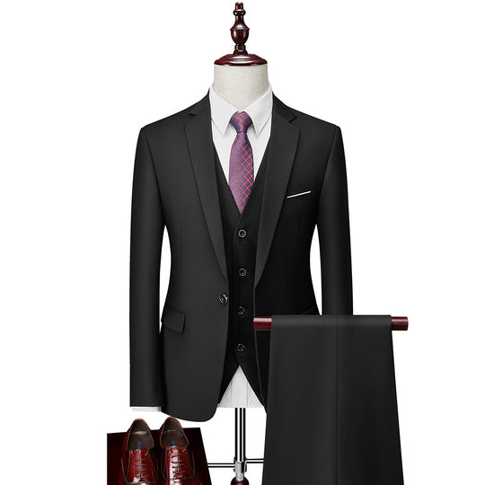 Herren Dreiteiliger Slim-Fit Businessanzug mit Weste und schmaler Silhouette Nord Taschen