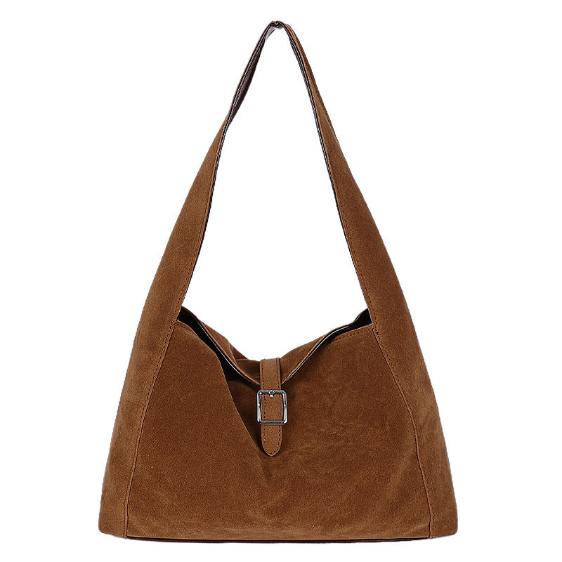 Damen Hobo-Tasche aus weichem Veloursleder mit praktischem Tragegriff Nord Taschen