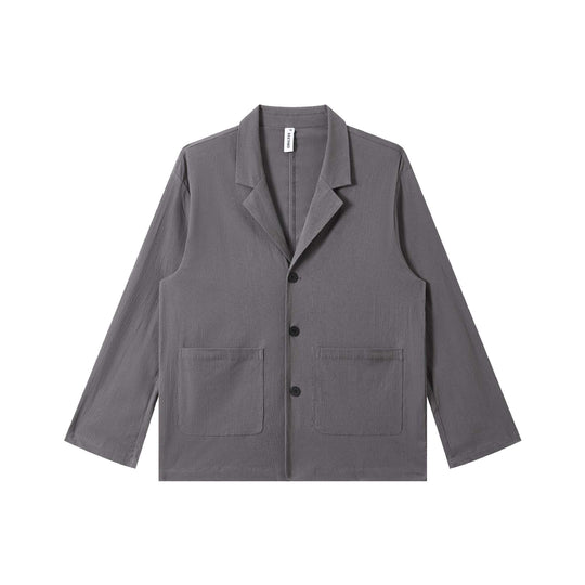 Herren Leichtes Struktur-Overshirt mit Reverskragen, Knopfleiste und aufgesetzten Taschen Nord Taschen