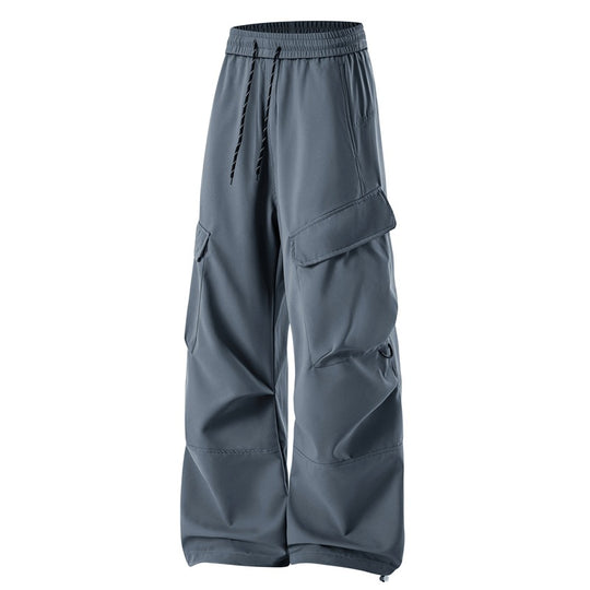 Herren Baggy Cargohose mit Elastikbund, Multifunktionstaschen und verstellbarem Saum Nord Taschen