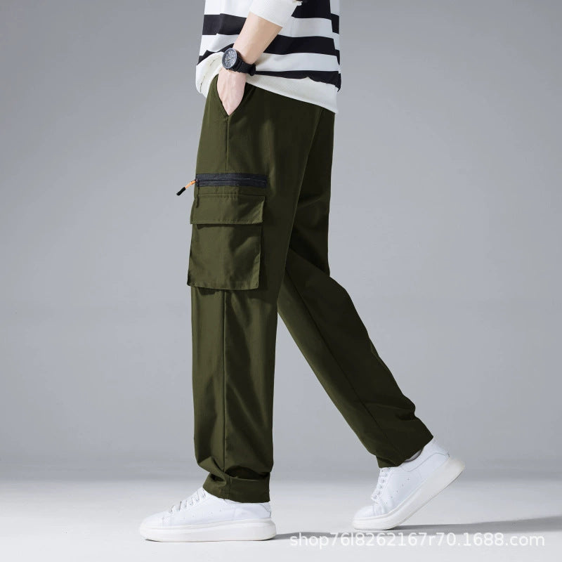 Herren Slim‑Tapered Utility‑Cargohose mit elastischem Bund, Kordelzug & Mehrfachklapptaschen Nord Taschen