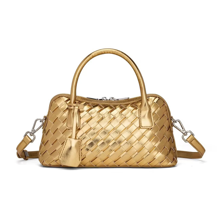Damen handgefertigte Lederhandtasche mit geflochtenem Design Nord Taschen