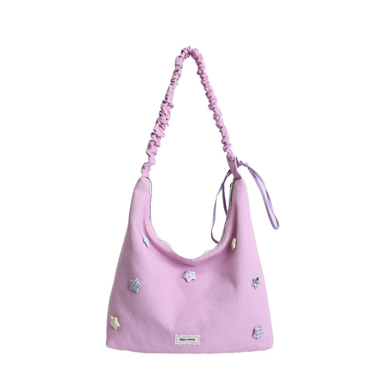 Damen Hobo-Tasche mit dekorativem Kordelzug und charmanten Applikationen Nord Taschen