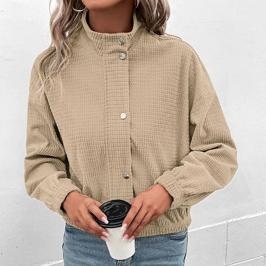 Damen Lässige Jacke mit hohem Kragen Nord Taschen