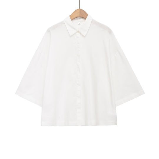 Damen Oversized-Hemdbluse mit kastiger Silhouette und Fledermausärmeln Nord Taschen