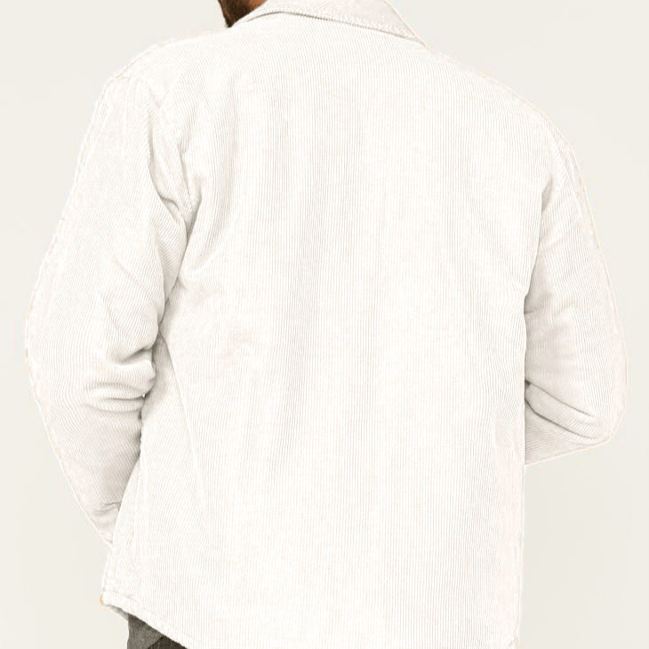 Herren Kord-Worker-Overshirt mit Druckknopfleiste, Pattentaschen und aufgesetzten Eingrifftaschen Nord Taschen