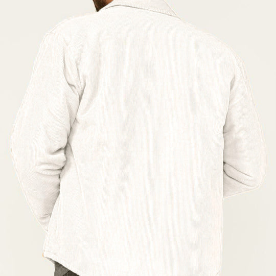 Herren Kord-Worker-Overshirt mit Druckknopfleiste, Pattentaschen und aufgesetzten Eingrifftaschen Nord Taschen