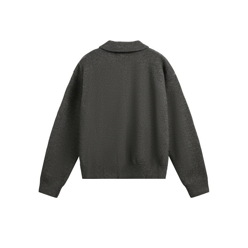 Herren Strick-Zipjacke mit Hemdkragen, Eingrifftaschen und geripptem Saum Nord Taschen