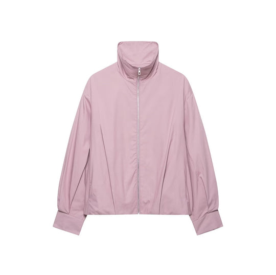 Damen Leichter Cropped Windblouson mit hohem Stehkragen und weitem Raglanärmel Nord Taschen