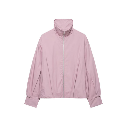 Damen Leichter Cropped Windblouson mit hohem Stehkragen und weitem Raglanärmel Nord Taschen