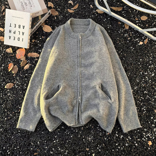 Unisex Feinstrick-Zipcardigan mit Rundhals und weichem Alpaka‑Mix Nord Taschen